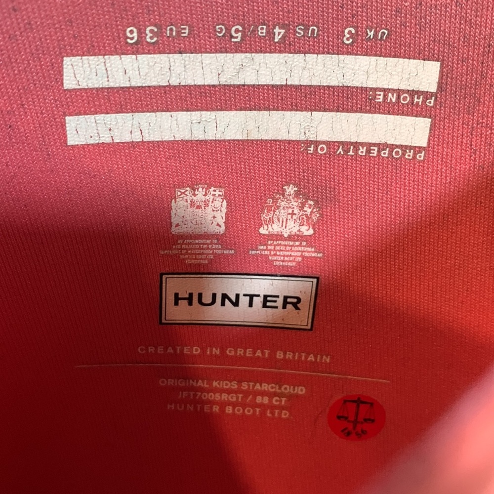 SOL!!! Hunter Boots Original Kids Starcloud Glitter Pink Size 5 Girls - Picture 7 of 8